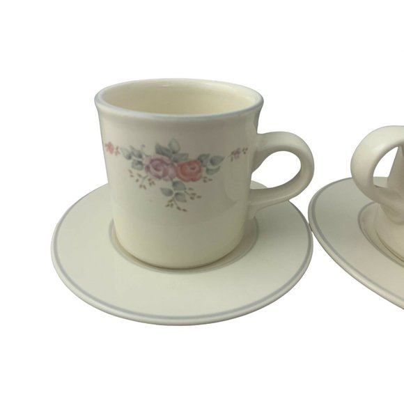 Pfaltzgraff Trousseau - Pair of Cups & Saucers - 3.25" Tall - Made in USA - Picture 2 of 8